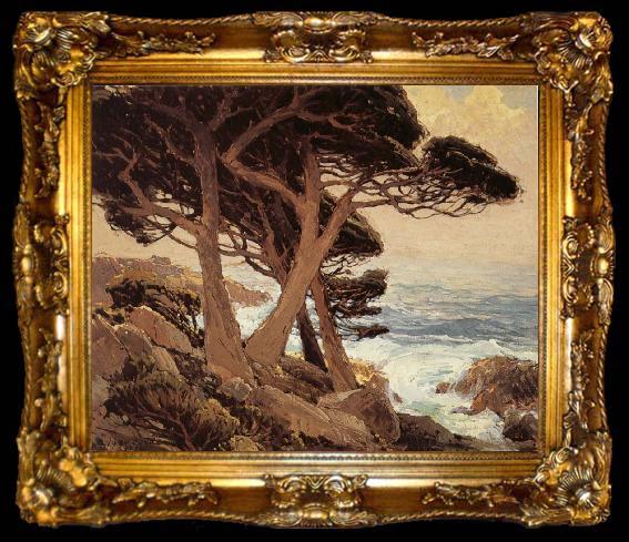 framed  Edgar Payne Sentinels of the Coast,Monterey, ta009-2